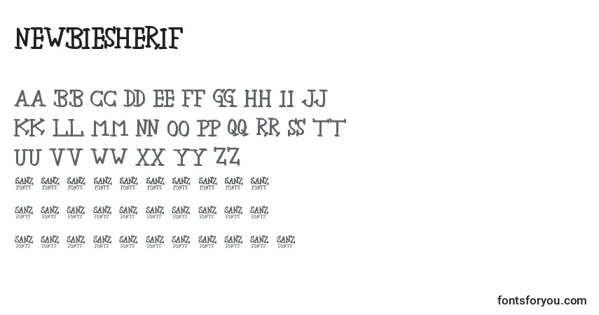NewbieSherif-fontti – aakkoset, numerot, erikoismerkit