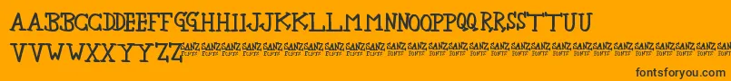 NewbieSherif-Schriftart – Schwarze Schriften auf orangefarbenem Hintergrund