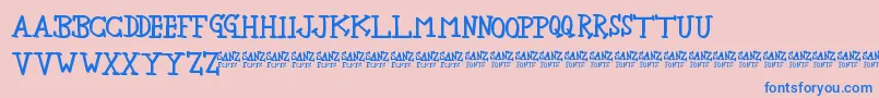 More about NewbieSherif Font NewbieSherif Font – Blue Fonts on Pink Background