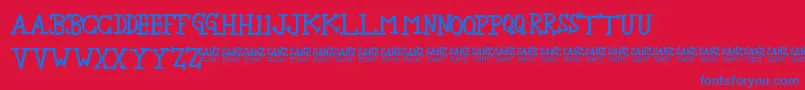 NewbieSherif-Schriftart – Blaue Schriften auf rotem Hintergrund