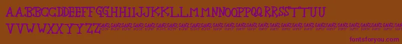 NewbieSherif Font – Purple Fonts on Brown Background
