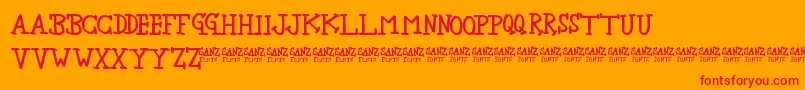 NewbieSherif-Schriftart – Rote Schriften auf orangefarbenem Hintergrund