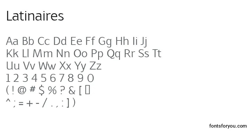 A fonte Latinaires – alfabeto, números, caracteres especiais