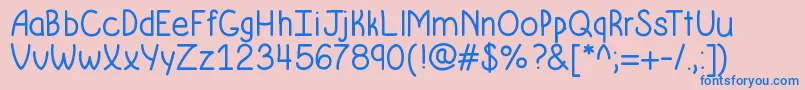 Krumkakebold Font – Blue Fonts on Pink Background