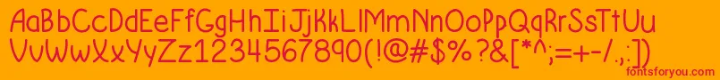 Шрифт Krumkakebold – красные шрифты на оранжевом фоне
