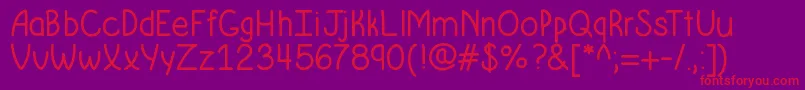 Krumkakebold Font – Red Fonts on Purple Background