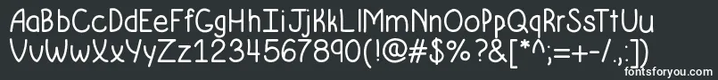 フォントKrumkakebold – 黒い背景に白い文字