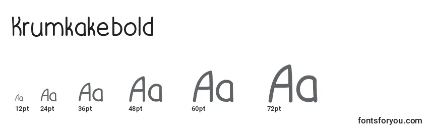 Размеры шрифта Krumkakebold