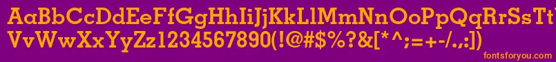 MemphisltstdBold Font – Orange Fonts on Purple Background