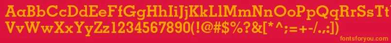 MemphisltstdBold Font – Orange Fonts on Red Background