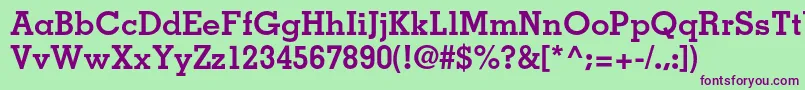 MemphisltstdBold Font – Purple Fonts on Green Background