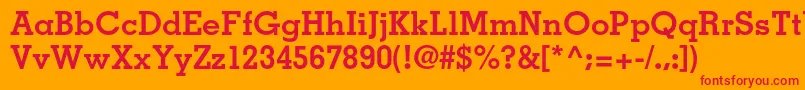 MemphisltstdBold Font – Red Fonts on Orange Background