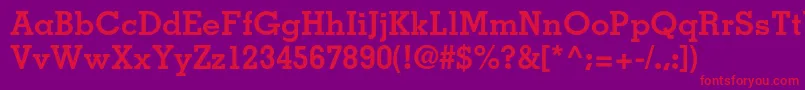 Czcionka MemphisltstdBold – czerwone czcionki na fioletowym tle