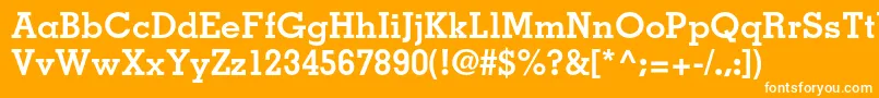 Fonte MemphisltstdBold – fontes brancas em um fundo laranja