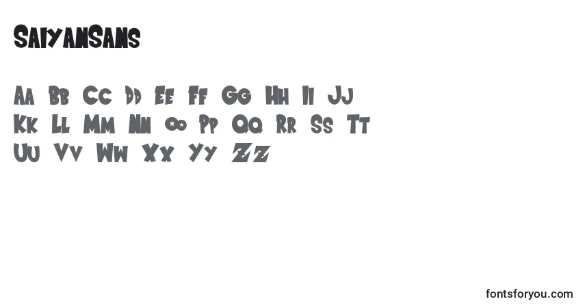 Шрифт SaiyanSans – алфавит, цифры, специальные символы
