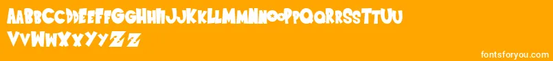 SaiyanSans-Schriftart – Weiße Schriften auf orangefarbenem Hintergrund