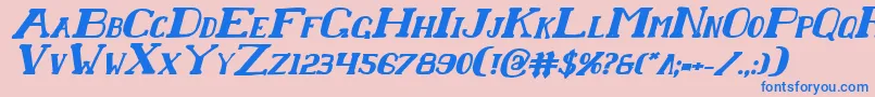 Chardinbi Font – Blue Fonts on Pink Background