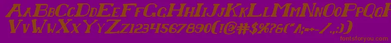 Chardinbi-Schriftart – Braune Schriften auf violettem Hintergrund