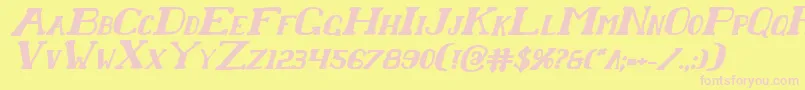 Chardinbi Font – Pink Fonts on Yellow Background