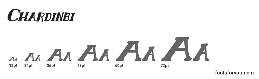 Размеры шрифта Chardinbi