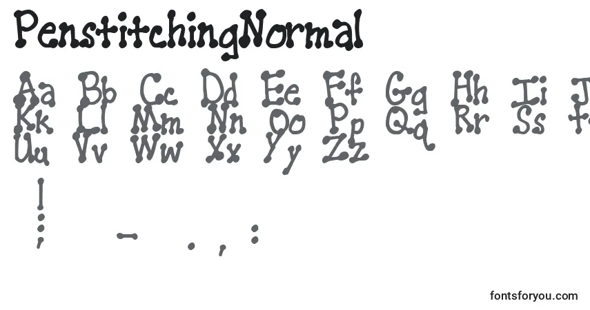 A fonte PenstitchingNormal – alfabeto, números, caracteres especiais