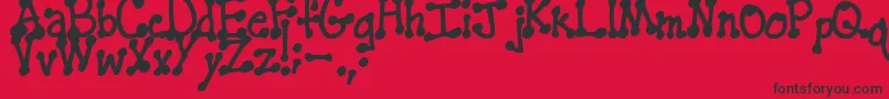 PenstitchingNormal Font – Black Fonts on Red Background