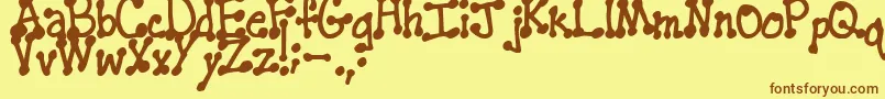 PenstitchingNormal Font – Brown Fonts on Yellow Background