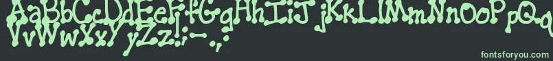 PenstitchingNormal Font – Green Fonts on Black Background