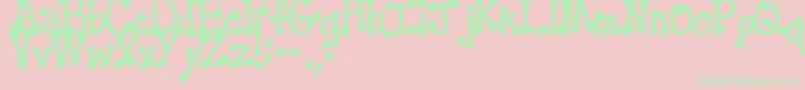 PenstitchingNormal-Schriftart – Grüne Schriften auf rosa Hintergrund