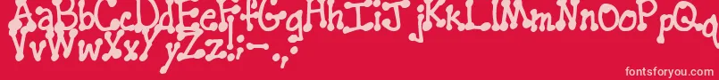 Fonte PenstitchingNormal – fontes rosa em um fundo vermelho