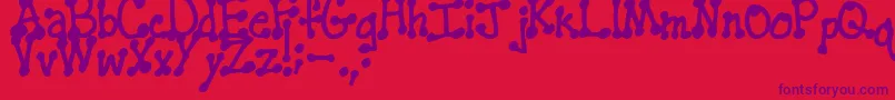 PenstitchingNormal Font – Purple Fonts on Red Background