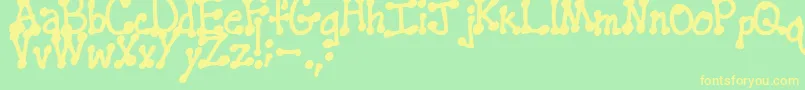 PenstitchingNormal Font – Yellow Fonts on Green Background