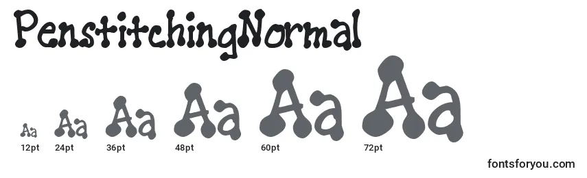 PenstitchingNormal Font Sizes