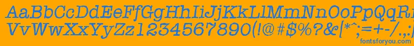 TypewriterantiqueItalic Font – Blue Fonts on Orange Background