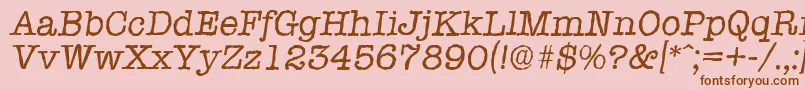 TypewriterantiqueItalic Font – Brown Fonts on Pink Background