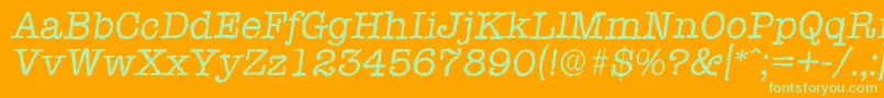fuente TypewriterantiqueItalic – Fuentes Verdes Sobre Fondo Naranja