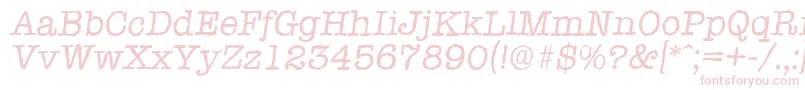 TypewriterantiqueItalic Font – Pink Fonts on White Background