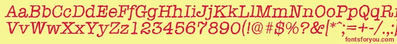 TypewriterantiqueItalic Font – Red Fonts on Yellow Background