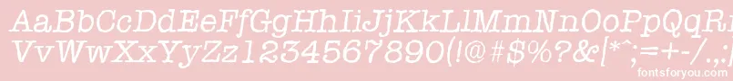 TypewriterantiqueItalic-Schriftart – Weiße Schriften auf rosa Hintergrund