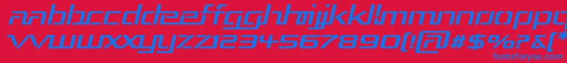 フォントRepublikaIiiExpItalic – 赤い背景に青い文字