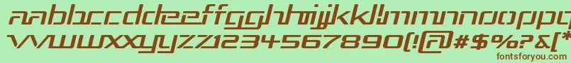 RepublikaIiiExpItalic Font – Brown Fonts on Green Background