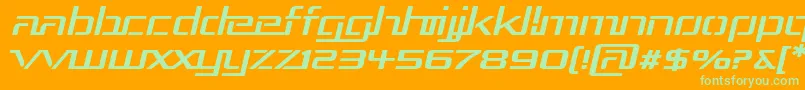 RepublikaIiiExpItalic Font – Green Fonts on Orange Background