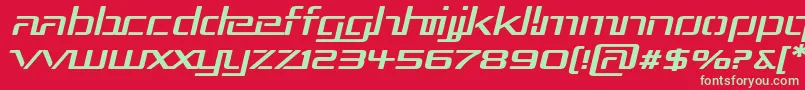 RepublikaIiiExpItalic Font – Green Fonts on Red Background