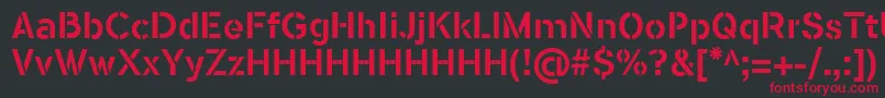 FlamanteStencilMediumFfp Font – Red Fonts on Black Background