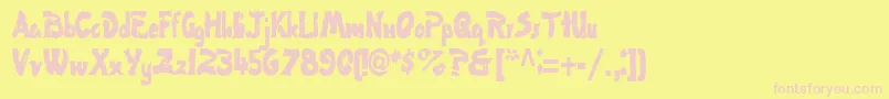 Flatbrush36RegularTtcon Font – Pink Fonts on Yellow Background