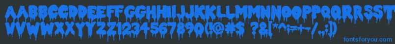 Doublefeature20-fontti – siniset fontit mustalla taustalla