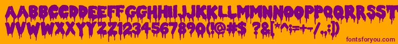 Doublefeature20 Font – Purple Fonts on Orange Background