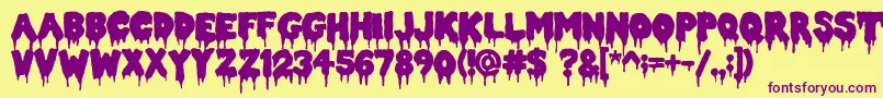 Шрифт Doublefeature20 – фиолетовые шрифты на жёлтом фоне