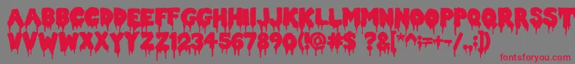 Czcionka Doublefeature20 – czerwone czcionki na szarym tle