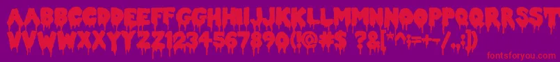 Doublefeature20 Font – Red Fonts on Purple Background